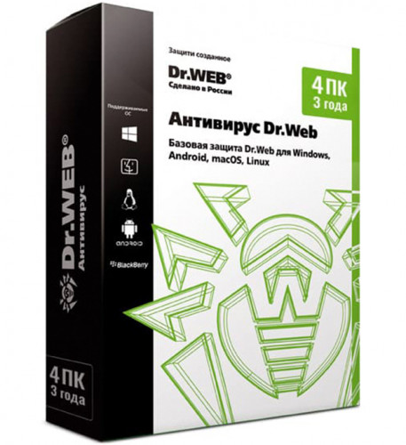 Антивирус Dr.Web на 36 мес. 4 лиц (ESD) LHW-AK-36M-4-A3