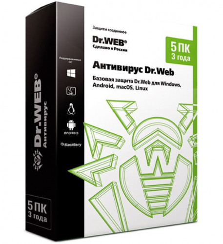 Антивирус Dr.Web на 36 мес. 5 лиц (ESD) LHW-AK-36M-5-A3