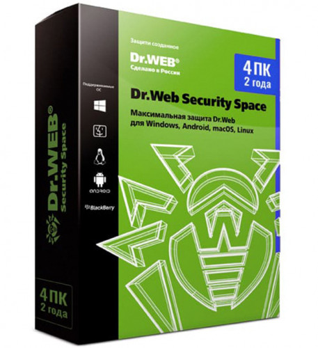 Dr.Web Security Space КЗ продление на 24 мес. 4 лиц (ESD) LHW-BK-24M-4-B3