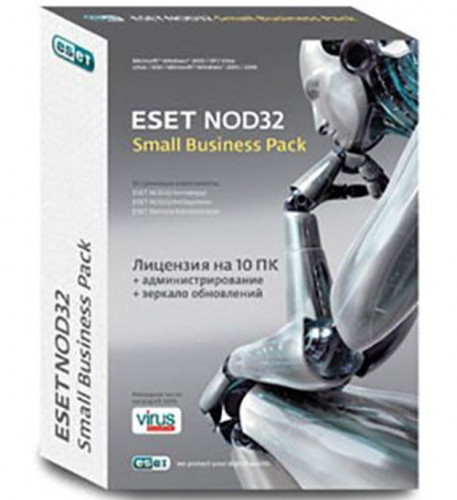 ESET NOD32 Small Business Pack (10 ПК, 1 год) карта активации